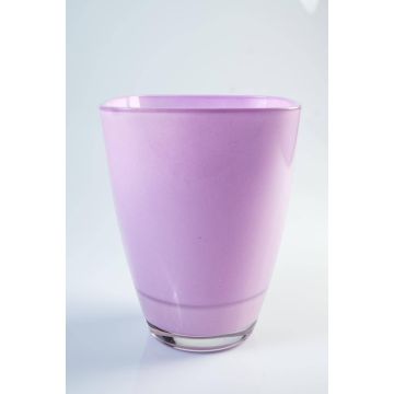 Angular glass vase YULE, purple, 6.69"/17cm x 5.12"/13cm x 5.12"/13cm