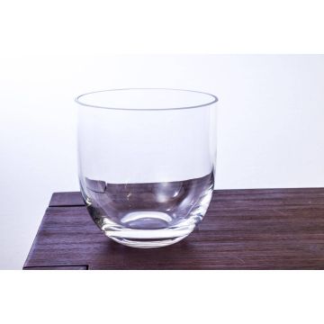 Round glass vase EMMA, clear, 7.48"/19cm, Ø 7.48"/19cm
