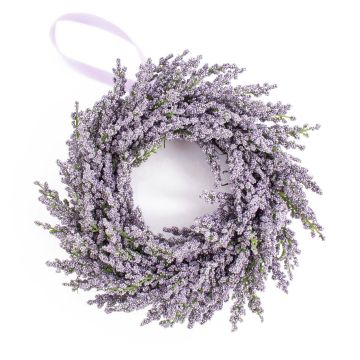 Decorative lavender wreath YLVIE, violet, Ø 10"/25cm