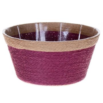Flower basket NERIONKO, purple-beige, 4"/10cm, Ø7"/19cm