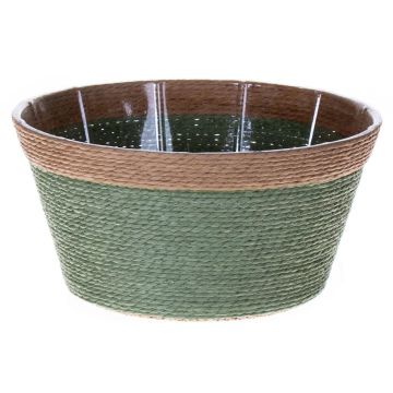 Flower basket NERIONKO, green-beige, 4"/10cm, Ø7"/19cm