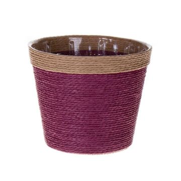 Flower basket NERIONKO, violet-beige, 5.1"/13cm, Ø6"/15,5cm