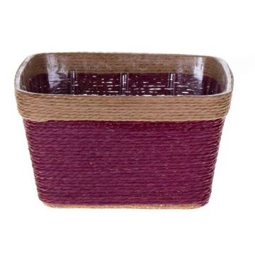 Flower basket NERIONKO, violet-beige, 7"x7"x4"/17,5x17,5x10cm