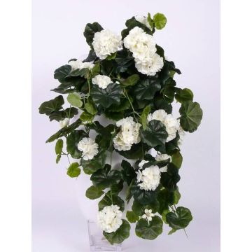 Artificial geranium ANTON on spike, white, 26"/65cm, Ø 2"-3.1"/5-8cm