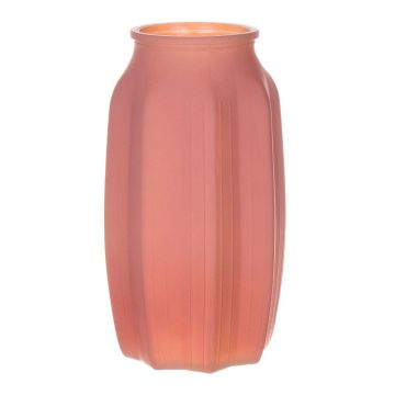 Small flower vase AMORY made of glass, antique pink matt, 9"/22cm, Ø4.7"/12cm