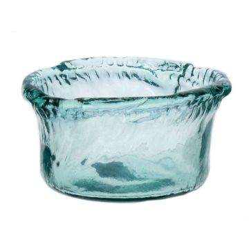 Glass bowl GLAUCIA, recycled, blue-clear, 3.1"/8cm, Ø5.5"/14cm