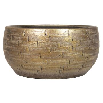 Vintage flower bowl AGGELOS, ceramic, wall look, gold, 5.5"/14cm, Ø11"/29cm