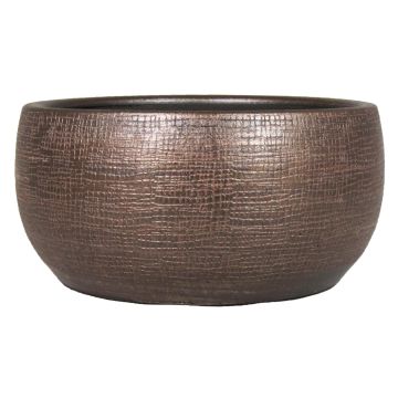 Ceramic bowl AGAPE with texture, copper, 6"/15cm, Ø13"/33cm