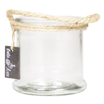 Glass lantern ZULAI, with handle, clear, 4.7"/12cm, Ø5.1"/13cm
