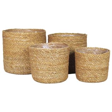 Seagrass basket AMPARO, 4 pieces, beige, 4.7"-7"/12-19cm, Ø5.1"-8"/13-20cm