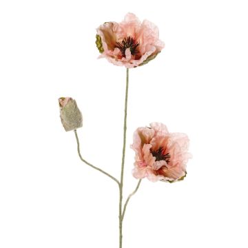 Artificial poppy MODLING, pink, 30"/75cm, Ø4.7"/12cm