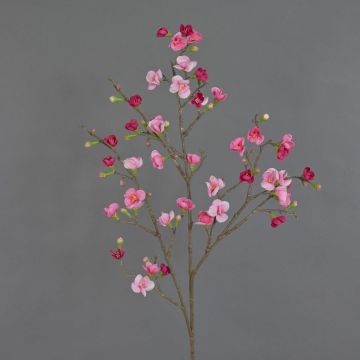 Decorative apple blossom branch SADAKA with blossoms, fuchsia-pink, 3ft/100cm