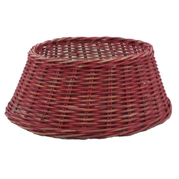 Christmas tree stand basket MACARIO made of rattan, red, 10"/26cm, Ø26"/65cm