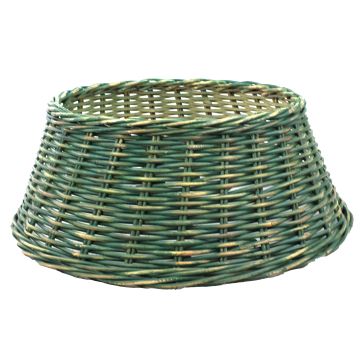 Christmas tree stand basket MACARIO made of rattan, green, 10"/26cm, Ø26"/65cm
