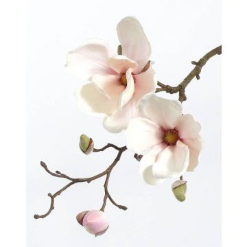 Artificial magnolia MALBINE, white-pink, 20"/50cm, Ø 2.4"-4"/6-10cm