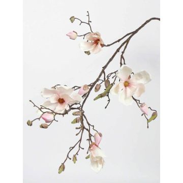 Artificial magnolia LORA, white-pink, 4ft/110cm, Ø 3.9"-4.7"/10-12cm