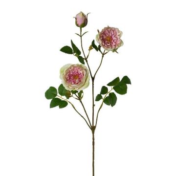 Artificial peony branch KROVEL, green-pink, 30"/75cm