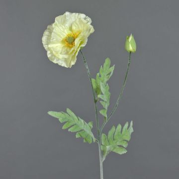 Artificial poppy LISSIE, cream, 28"/70cm, Ø 4.7"/12cm