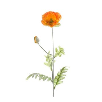 Artificial poppy LISSIE, orange, 28"/70cm, Ø 4.7"/12cm