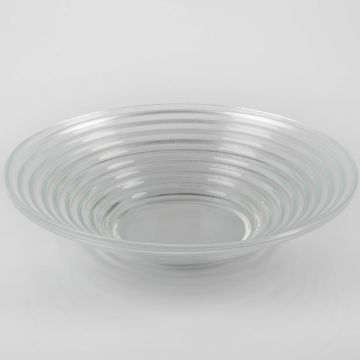 Grooved glass bowl SELMA made of glass, clear, 2.36"/6cm, Ø 10.63"/27cm