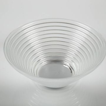 Grooved glass bowl SELMA made of glass, clear, 3.15"/8cm, Ø 7.48"/19cm 