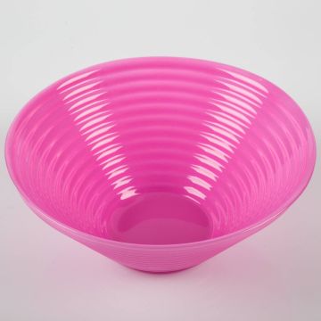 Grooved glass bowl SELMA made of glass, intensive pink, 3.15"/8cm, Ø 7.48"/19cm 