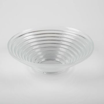 Grooved glass bowl SELMA made of glass, clear, 2.76"/7cm, Ø 9.06"/23cm 