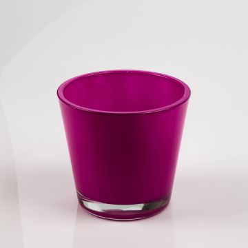Flower pot/glass tea light RANA, pink, 3.94" x 5.12" x 5.51" / 10x13x14cm