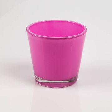 Flower pot/glass tea light RANA, intensive pink, 3.94" x 5.12" x 5.51" / 10x13 x14cm