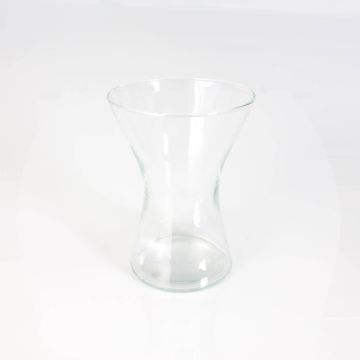 Hourglass shaped vase / Table vase LIZZY, clear, 7.7" / 19,5cm, Ø5.5" / 14cm