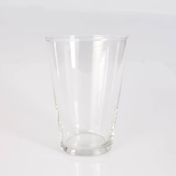 Conical glass table vase JENNY EARTH, clear, 7.7" / 19,5cm, Ø 5.5" / 14cm