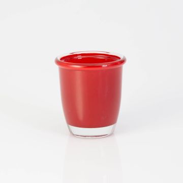 Small tealight holder / orchid pot FYNN, red, 3.2" / 8cm, Ø3" / 7,5cm 