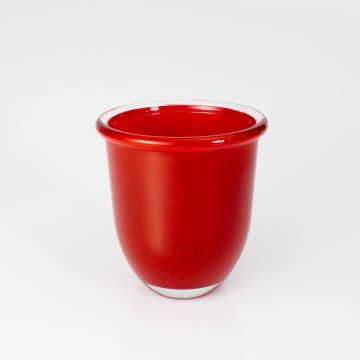 Vase / orchid pot FYNN, red, 5.9" / 15cm, Ø5.3" / 13,5cm