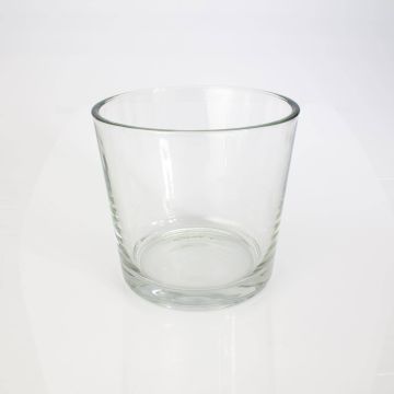 Round vase / Flower pot ALENA, clear, 6.3" / 16cm, Ø6.7" / 17cm