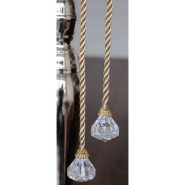 Christmas hanging ornament Cord TAYLER with acrylic balls, gold, 16"/40cm, Ø1.2"/3cm