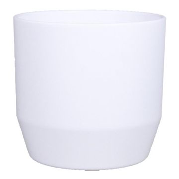 Ceramic flower pot LENAS, white matt, 6"/16cm, Ø7"/17,5cm
