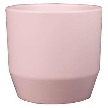 Ceramic flower pot LENAS, light pink matt, 7"/18,5 cm, Ø8"/19,5cm