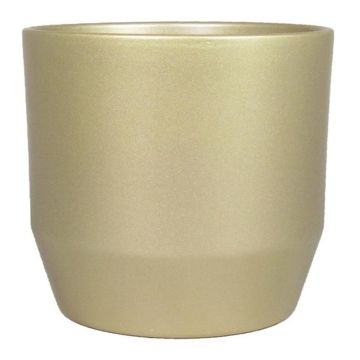 Ceramic flower pot LENAS, pearl gold matt, 7"/18,5 cm, Ø8"/19,5cm