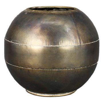 Flowerpot PERSEUS, metal, bronze, 9"/23,5cm, Ø11"/27cm