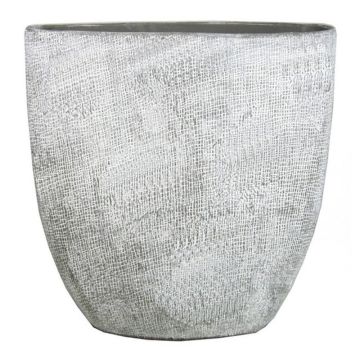 Oval ceramic pot AGAPE with texture, concrete grey, 20"x7"x22"/51x17x57cm