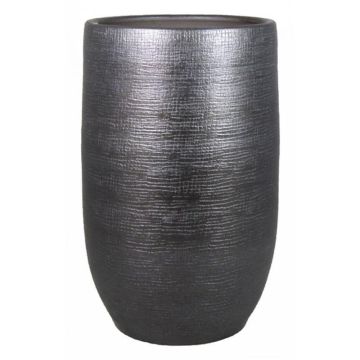 Ceramic vase AGAPE with texture, black, 16"/40cm, Ø10"/26cm Ceramic vase AGAPE with texture, black, 16"/40cm, Ø10"/26cm