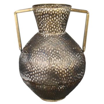 Metal carafe JULEN with handle, with pattern, bronze, 14"/36,5cm, Ø10"/26cm
