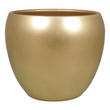 Ceramic plant pot URMIA BASAR, pearl gold, 9"/24cm, Ø11"/27cm