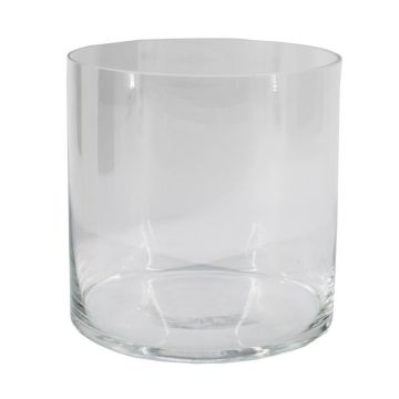Cylindrical candle glass SANSA OCEAN, clear, 6"/15cm, Ø6"/15cm