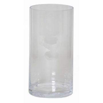 Cylindrical glass vase SANSA OCEAN, clear, 12"/30cm, Ø6"/15cm