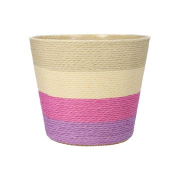Flower basket NERIONKO MULTI, purple-pink-cream-beige, 4.3"/11cm, Ø 5.5"/14cm