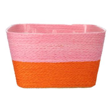 Flower basket NERIONKO DUO, pink-orange, 7"x7"x4"/17,5x17,5x10cm