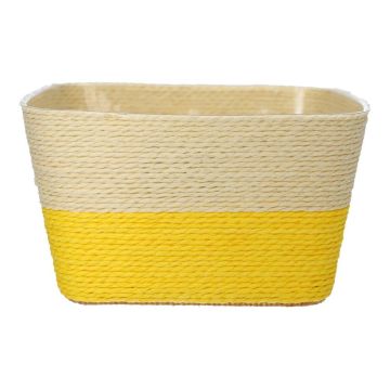 Flower basket NERIONKO DUO, beige-yellow, 7"x7"x4"/17,5x17,5x10cm