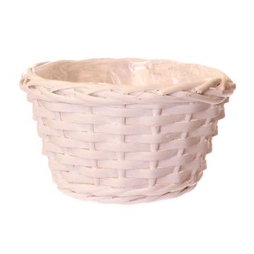 Planter basket NAZARIO, white, 4.3"/11cm, Ø7"/19cm
