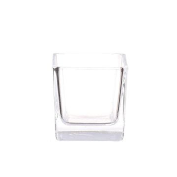 Tealight holder KIM AIR made of glass, transparent, 2.4"x2.4"x2.4"/6x6x6cm